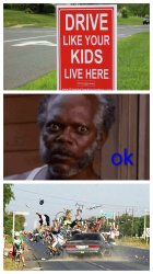Drive like your kids live here. Meme Template