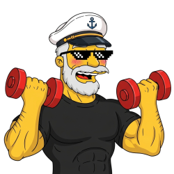 Muscular captain Meme Template