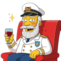 Captain enjoying a glass of wine on sofa Meme Template