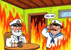 Yes sir in burning ship Meme Template