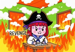 angry pirate in burning ship Meme Template