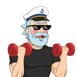 Muscular captain Rick Meme Template