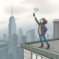 man with phone standing Meme Template