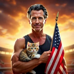 Gavin Newsom and freedom cat Meme Template