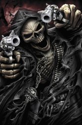Double revolver edgy skeleton Meme Template