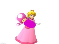 Princess Peach & Baby Toadette Meme Template