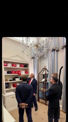 Trump showing his hat to zelensky and macron Meme Template