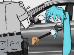 Miku reaching for gun Meme Template