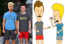 Beavis and Butthead cartoon and live action Meme Template