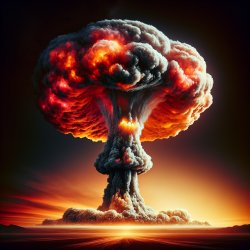 Mushroom cloud explosion ai Meme Template