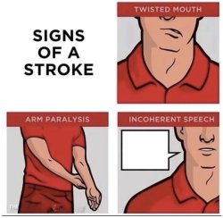 Signs of a stroke Meme Template