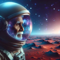 Old man in a space suit on mars Meme Template