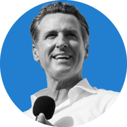 Gavin Newsom blue circle Meme Template