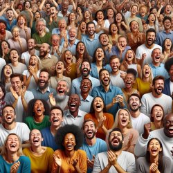 Crowd of people laughing Meme Template