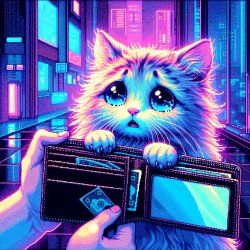 cute cat staring in to empty wallet Meme Template
