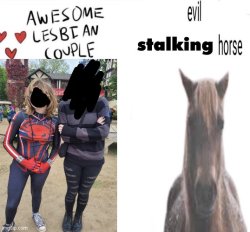 evil stalking horse Meme Template