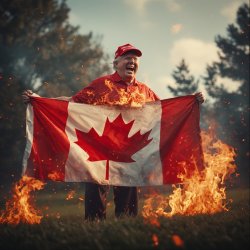 trump burns canada Meme Template