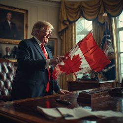 trump ruined canada surrenders Meme Template