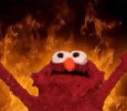 Burning Elmo Meme Template