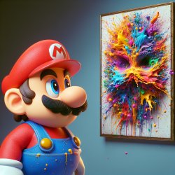 Mario staring at an Art thing Meme Template