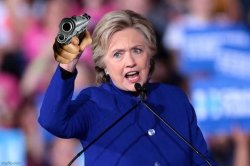 Hillary Clinton pointing gun Meme Template