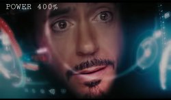 Iron Man power 400% Meme Template