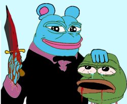 Mouse pepe kills frog pepe Meme Template