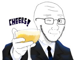 Soyjak cheers champagne Meme Template