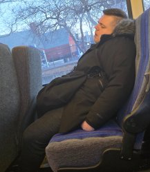 Sleeping Dude On Bus Meme Template