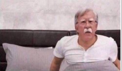 John Bolton in bed Meme Template