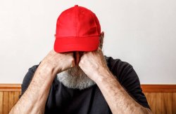 sad man red hat Meme Template