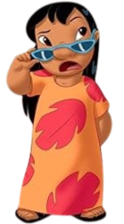 Lilo Pelekai Wearing Orange Dress Meme Template