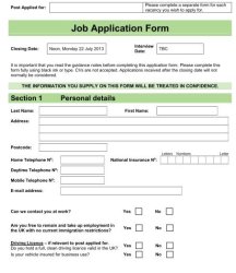Job application form Meme Template