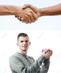 shaking your own hand Meme Template