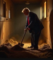 trump shoveling horse manure Meme Template