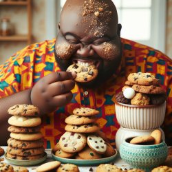 super fat guy eating cokkies Meme Template