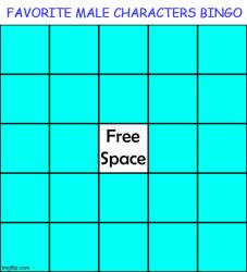 Favorite male characters bingo Meme Template