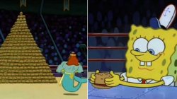 King Neptune VS Spongebob Meme Template