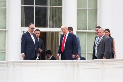 Trump on White House Roof Meme Template