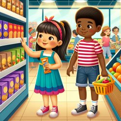 two kids in a grocery store Meme Template