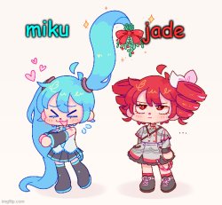 miku and jade shared temp Meme Template