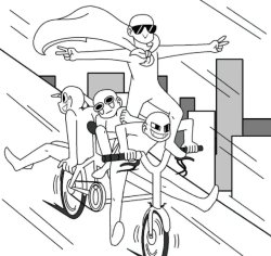 4man In Bike Meme Template