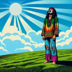 en hippi der står på hæder og græder Meme Template