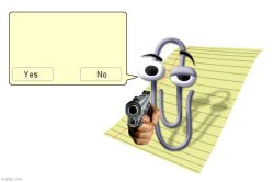 Clippy wif gun Meme Template