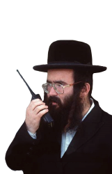 Jew with shut it down walkie talkie transparent Meme Template
