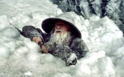 gandalf in mountain snow Meme Template