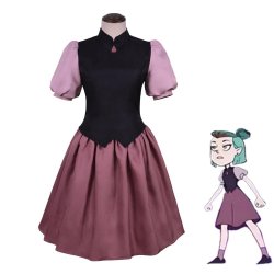 Women Amity Blight Cosplay Dress Owl House Costume 2Pcs Outfits Meme Template