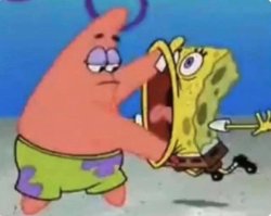 patrick spongebob hold mouth open Meme Template