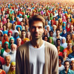 a white person surrounded by color people Meme Template