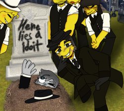 Here lies a idiot Meme Template